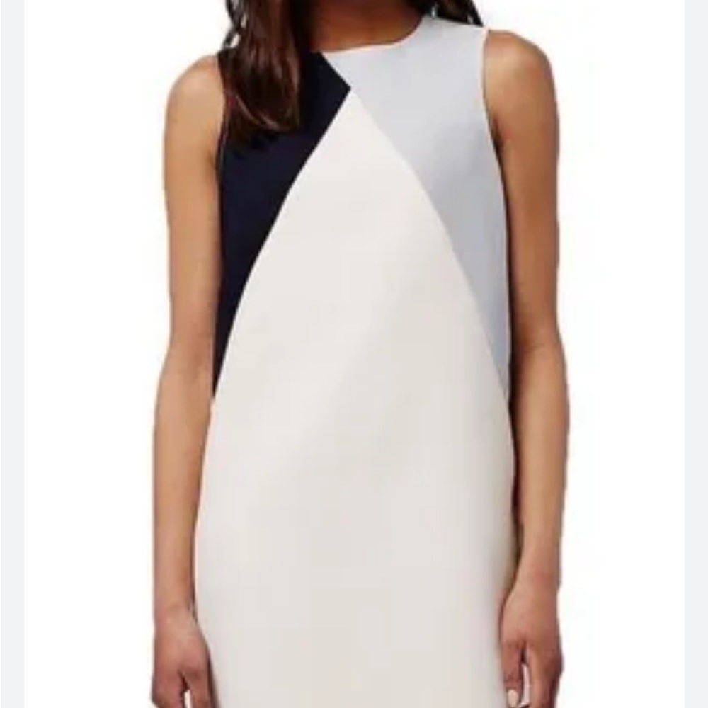 TopShop Color Block Sheath raw hem sleeveless mini dress size 4